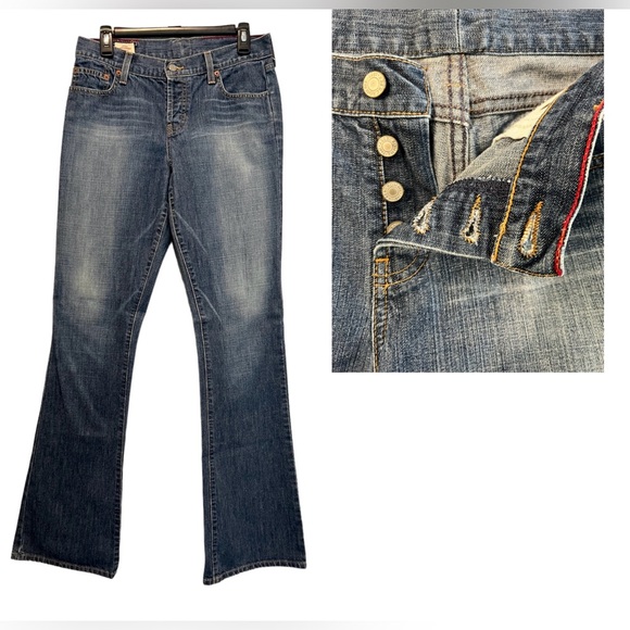 Vintage Abercrombie & Fitch Button Fly Jeans Flare Leg Medium Wash Size 29 - Picture 1 of 9